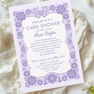 Purple Floral Card Shower by Mail 50th Birthday