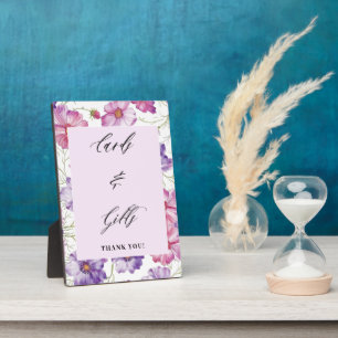 Purple Floral Cards and Gifts Wedding Plaque