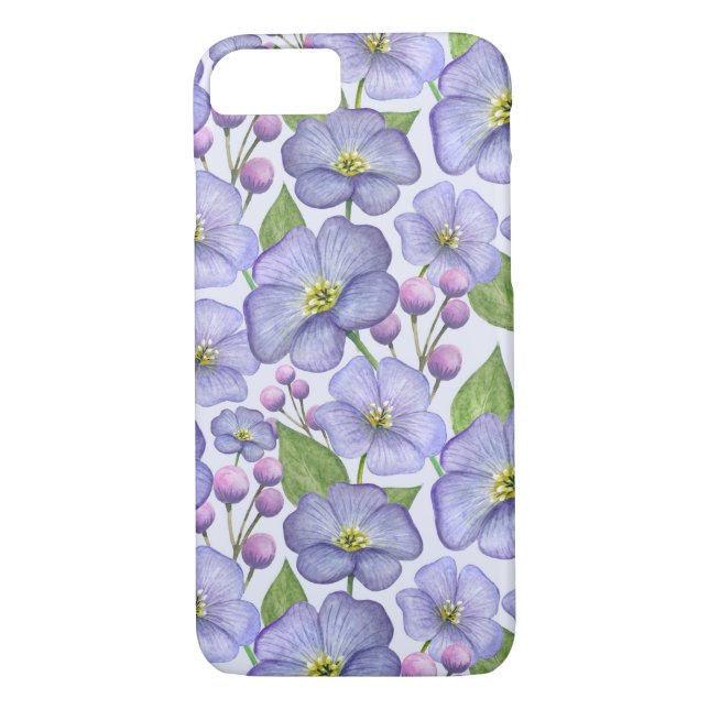 Purple Floral  Case-Mate iPhone Case (Back)