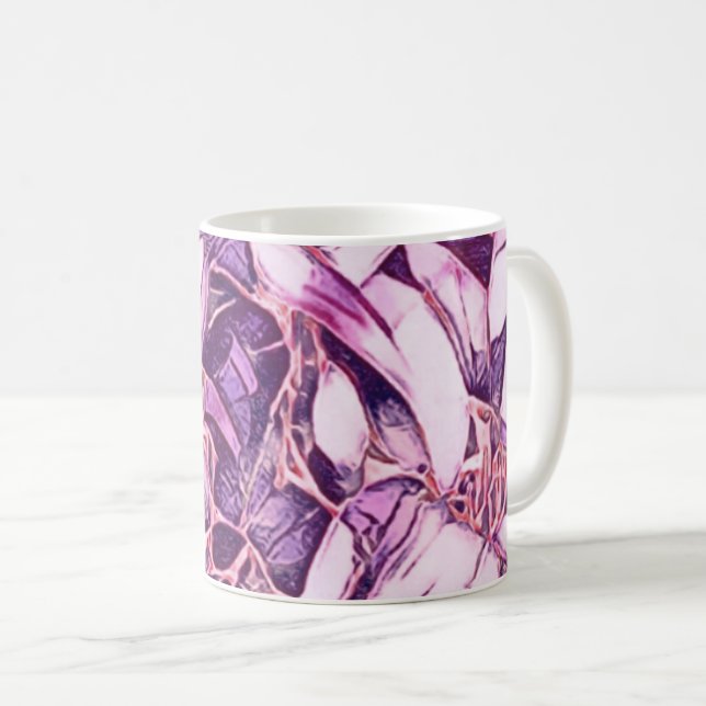 Purple Floral Coffee Mug (Front Right)