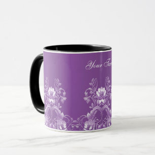 Purple Floral Coffee Mug