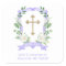 Purple Floral Crest Baptism Return Address