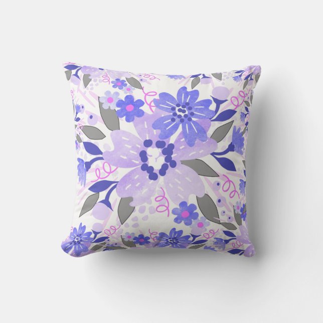 Purple Floral Cushion (Front)