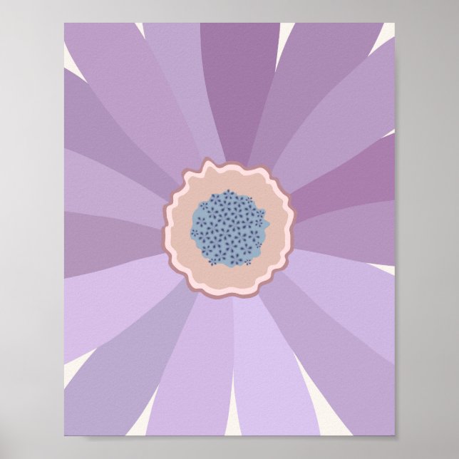 Purple Floral Daisy Poster (Front)