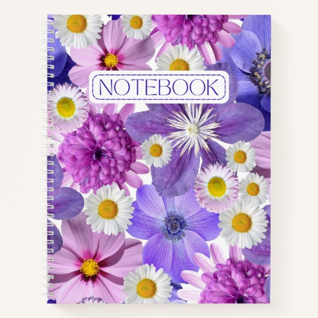 Purple Floral Daisys  Notebook (Front)