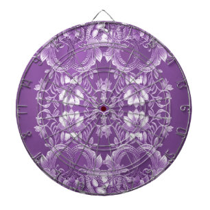 Purple Floral Dartboard