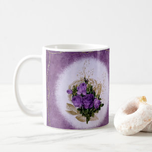 Purple Floral Designed Classic Mug