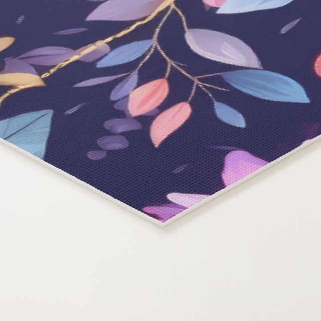 Purple floral dreamcatchers spiritual mystic boho  yoga mat (Detail)