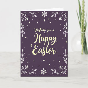 Purple Floral Easter Card