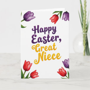 Purple Floral Easter Niece Card
