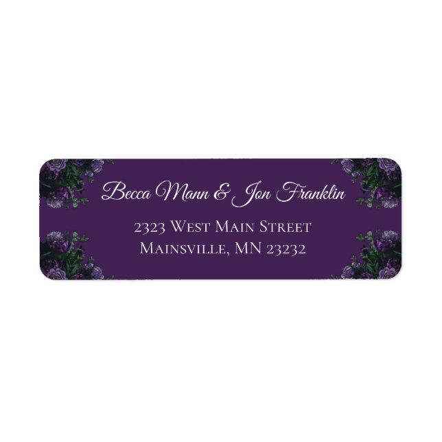 Purple Floral Elegant Wedding Gothic (Front)