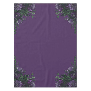 Purple Floral Elegant Wedding Gothic Tablecloth