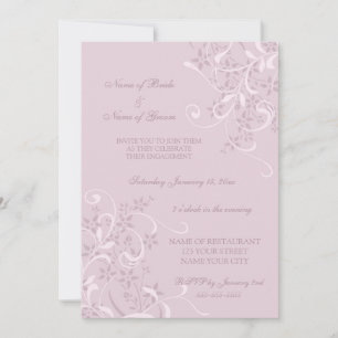 Purple Floral Engagement Party Invitations