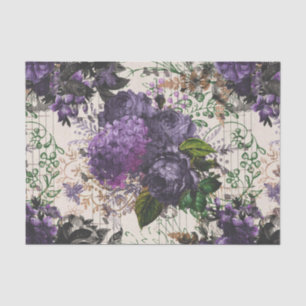 Purple Floral Ephemera Tissue Paper
