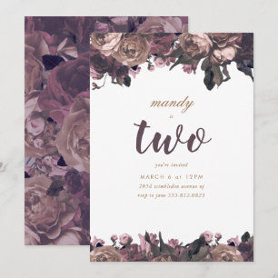Purple Floral Fantasy Girl Birthday Invitation