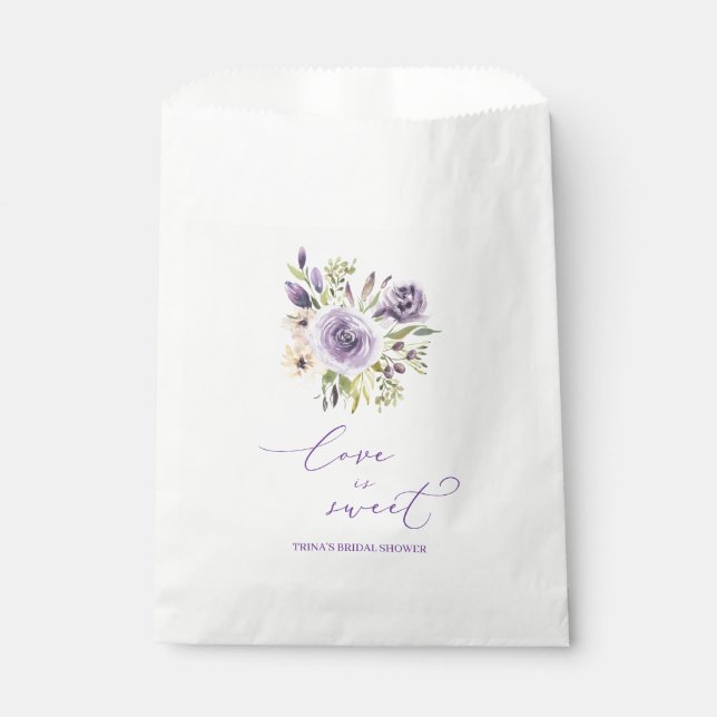 Purple Floral Favour Bag (Front)