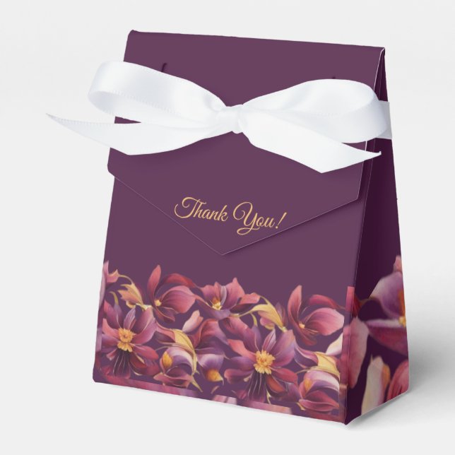 Purple Floral- Favour Box (Front Side)