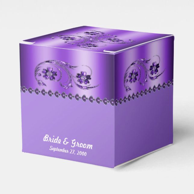 Purple Floral Favour Box (Front Side)