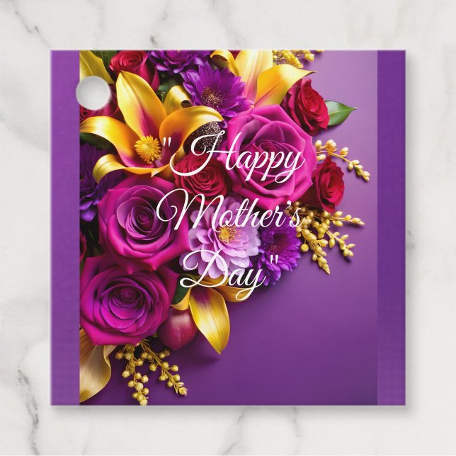 Purple Floral  Favour Tags (Creator Uploaded)