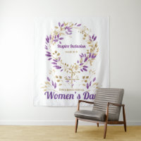 Purple Floral Female Sign Women's Day