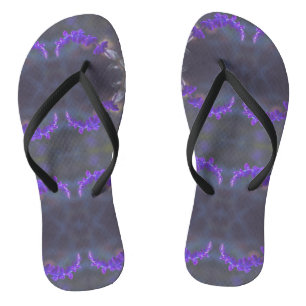 Purple Floral Garden Flip Flops