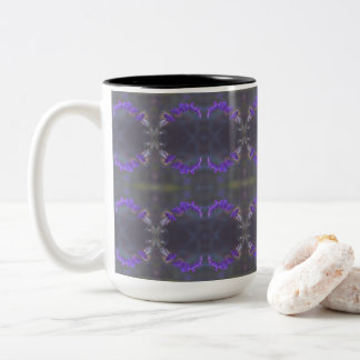 Purple Floral Garden Two-Tone Coffee Mug