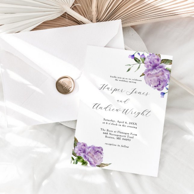 Purple Floral Garden Wedding Invitation (Creator Uploaded)
