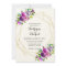 Purple Floral Geometric Wedding Invitation