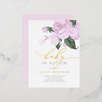 Purple Floral Gold Baby in Bloom Shower
