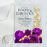 Purple Floral & Gold Dress 40th Birthday Party Acrylic Invitations<br><div class="desc">Purple Floral & Gold Dress 40th Birthday Party Invitation

See matching collection in Niche and Nest Store

Many thanks</div>