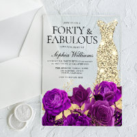 Purple Floral & Gold Dress 40th Birthday Party