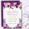 Purple Floral Gold Wedding Invitation