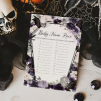 Purple Floral Gothic Baby Name Race Game