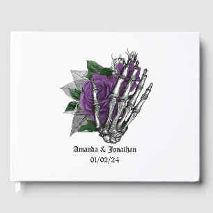 Purple Floral Gothic Wedding Guest Book