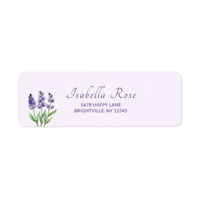Purple Floral Grad Graduation Mail Return Address  (Front)