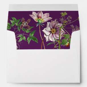 Purple Floral Greenery 5x7 Wedding Invitation Envelope