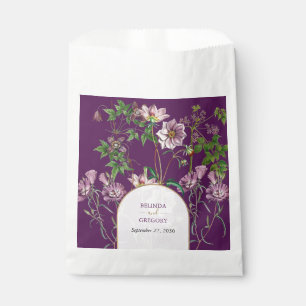 Purple Floral Greenery Gold Arch Wedding Favour Bags