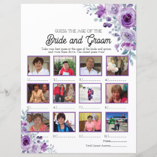 Purple Floral Guess the Age of the Bride and Groom