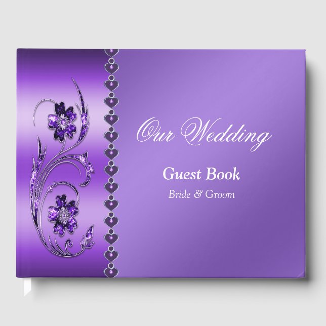 Purple Floral Guest Book (Front)