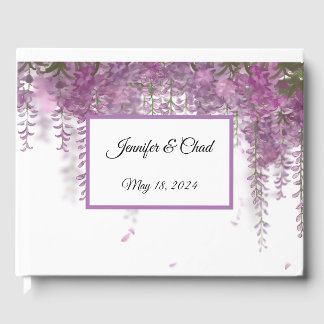 Purple Floral Guest Book