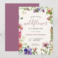 Purple Floral Gurl Little Wildflower 1st Birthday