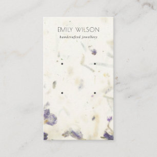 Purple Floral Handmade Paper Texture Earring Business Card