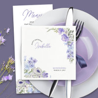 Purple Floral Happy Birthday Script Name