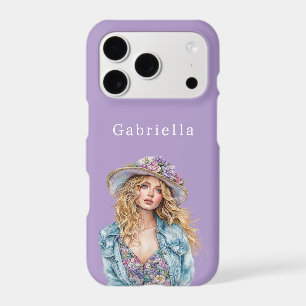 Purple Floral Hat Girl
