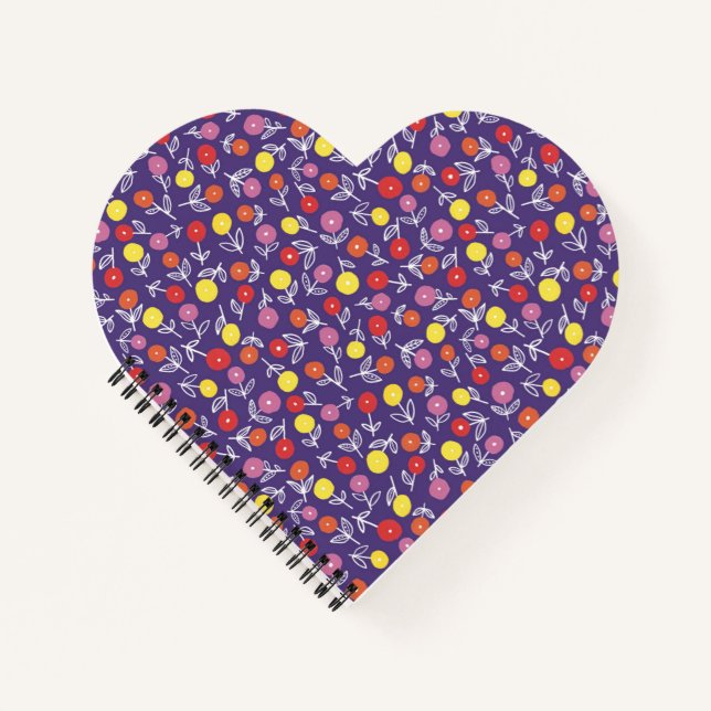 Purple Floral Heart Notebook (Front)