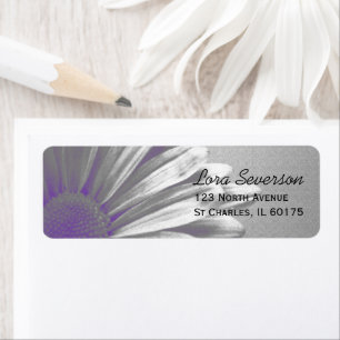 Purple Floral Highlights Return Address