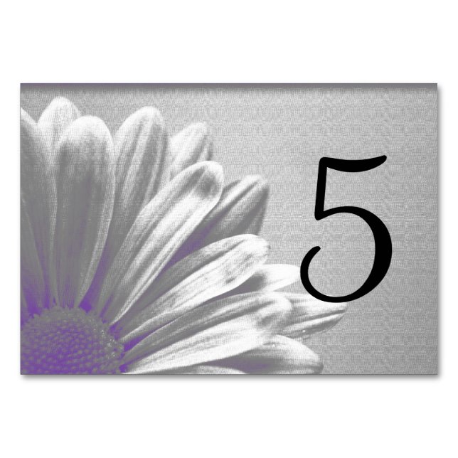 Purple Floral Highlights Table Numbers (Front)