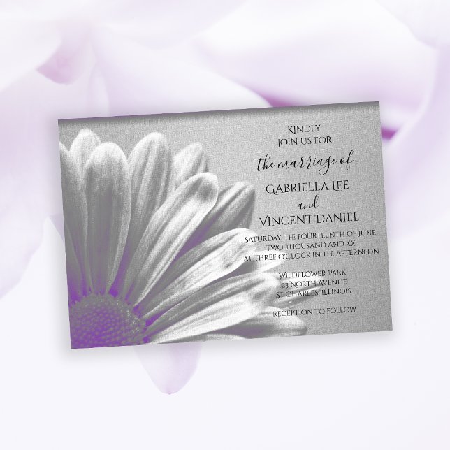 Purple Floral Highlights Wedding Invitation (Creator Uploaded)