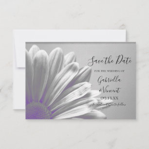 Purple Floral Highlights Wedding Save the Date