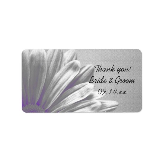Purple Floral Highlights Wedding Thank You Tags Address Label